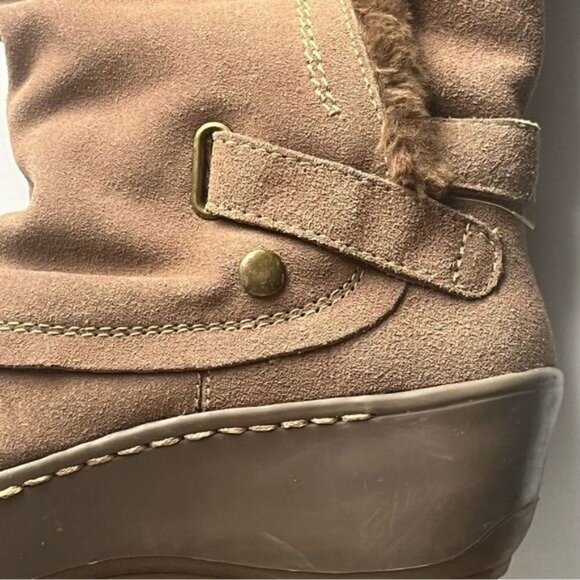 Naturalizer suede tan winter boots  rubber sole mid calf wide Size 10 - Picture 6 of 16